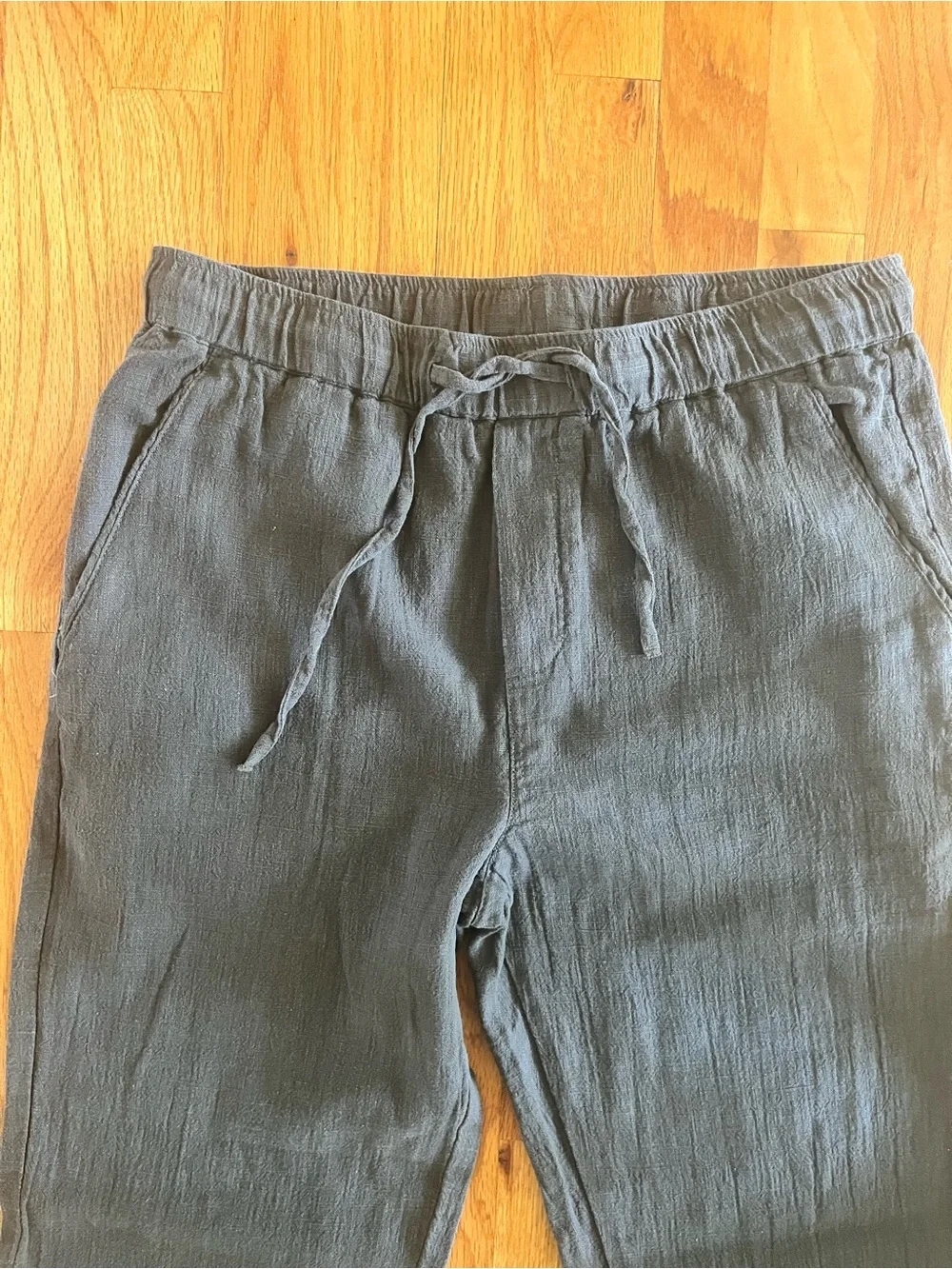 NWT Men's Military Green Ramie Cotton Blend  Casual Textured Pants XL Resortwear